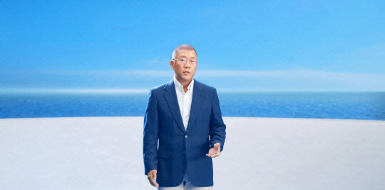 정의선 현대자동차그룹 회장이 7일 온라인으로 진행된 '하이드로젠 웨이브'에서 발표를 하고 있다. 현대자동차 제공